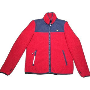 Brooks Brothers Golden Fleece Men’s Sherpa Fleece Jacket Red Navy Medium